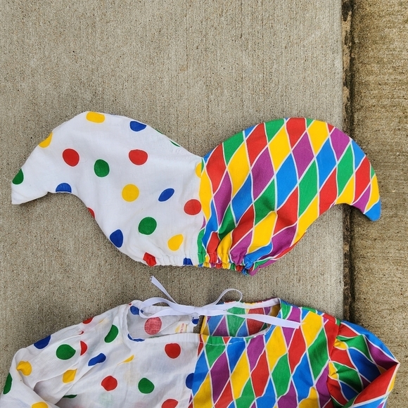 Vintage Handmade Child's Childrens Clown Jester Halloween Costume Cosplay Unisex - Picture 2 of 4